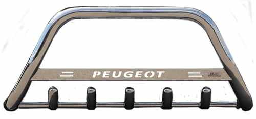 Кенгурятник з написом і грилем D51 для Peugeot Bipper 2008+ (WT004)
