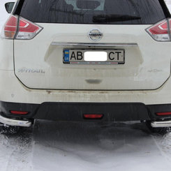 Захист заднього бампера кути для Nissan X-trail 2014+