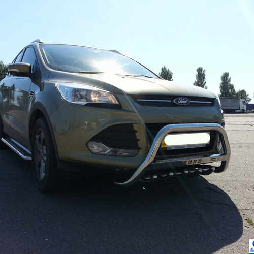 Кенгурятник з написом і грилем D60 для Ford Kuga 2013+ (WT004)