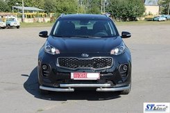 Защита переднего бампера двойная для Kia Sportage 2016-