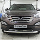 Захист передній (чорний метал) для Hyundai Santa Fe 2013+
