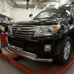 Захист переднього бампера подвійний Can oto для Toyota Land Cruiser 200