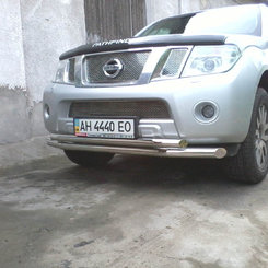 Захист передній подвійний (чорний метал) для Nissan Pathfinder/Navara 2005+
