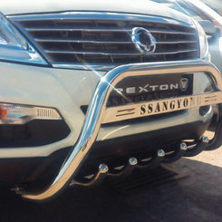 Кенгурятник з написом і грилем D51 для Ssang Yong Rexton 2012+ (WT004)
