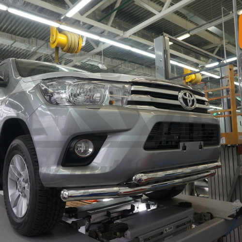 Захист переднього бампера Toyota Hilux (2015-) (подвійний) діаметр 60/42 мм