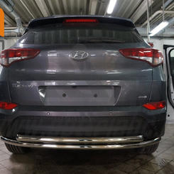 Захист заднього бампера Hyundai Tucson (2015-) (подвійна) d60/60