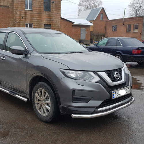 Захист переднього бампера одинарний для Nissan X-trail 2017+