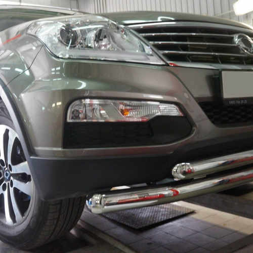 Захист переднього бампера Ssang Yong Rexton (2007-2012 / 2012-) (подвійний) d 70/60