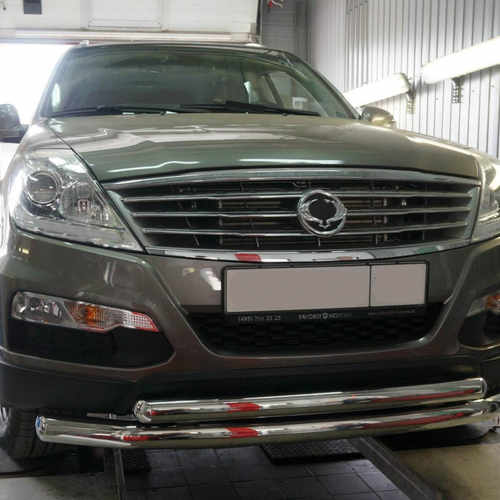 Захист переднього бампера Ssang Yong Rexton (2007-2012 / 2012-) (подвійний) d 70/60