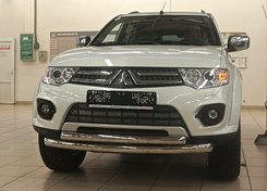 Захист переднього бампера Mitsubishi Pajero Sport 2008-2016 і l200 2009-2016 (подвійний) d 70/60