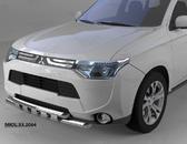 Захист переднього бампера подвійний з зубцями для Mitsubishi Outlander 2012-2015