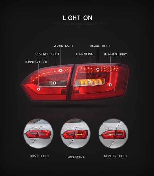 Світлодіодні задні ліхтарі LED для Volkswagen Jetta Mk6 2011-2015
