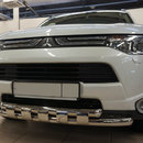 Захист переднього бампера подвійний з зубцями для Mitsubishi Outlander 2012+