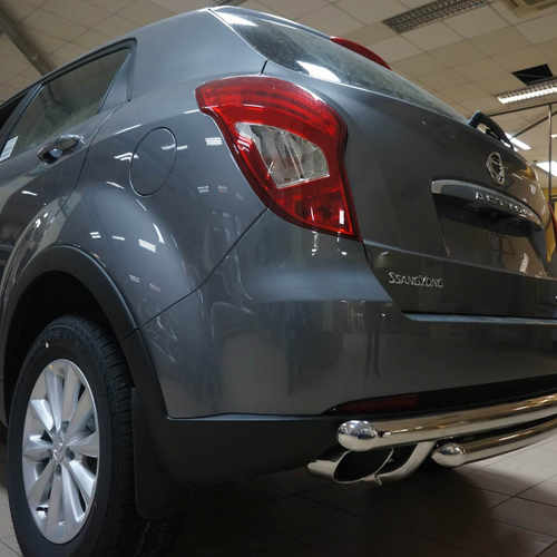 Захист заднього бампера подвійна для Ssang Yong Korando 2010+