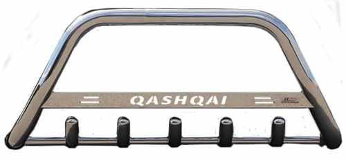Кенгурятник з написом і грилем D60 для Nissan Qashqai 2006+ (WT004)