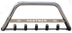 Кенгурятник с надписью и грилем D60 для Peugeot Partner (Tepee) 2008+ (WT004)