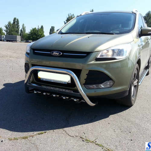 Кенгурятник з написом і грилем D60 для Ford Kuga 2013+ (WT004)