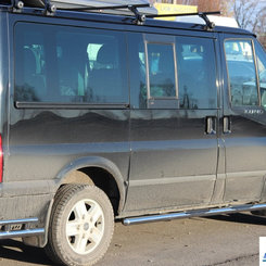 Пороги труба нерж. для Ford Transit 1986-2012 /сер.база /Ø60