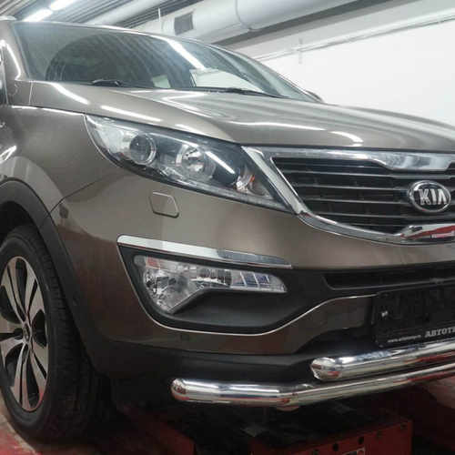 Захист переднього бампера KIA Sportage 2010+ (подвійне) d 60/60