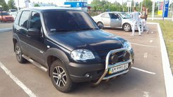 Пороги труба (чорний метал) для Chevrolet Niva 2002+