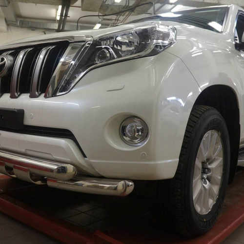 Захист переднього бампера Toyota Land Cruiser 150 2013-2017 (подвійний Shark) d 60/60