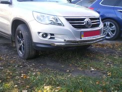 Захист передній подвійний (чорний метал) для Tiguan