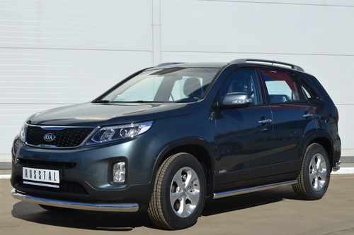Захист передній (чорний метал) Kia Sorento 2013+