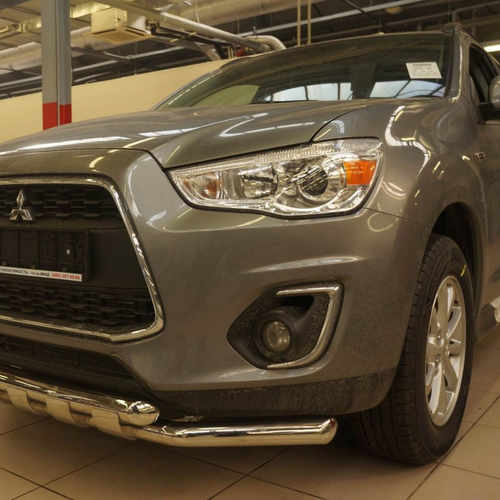 Захист переднього бампера (подвійний Shark) 60/60 Mitsubishi ASX 2013-2016