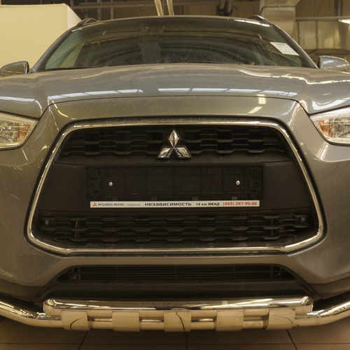 Захист переднього бампера (подвійний Shark) 60/60 Mitsubishi ASX 2013-2016