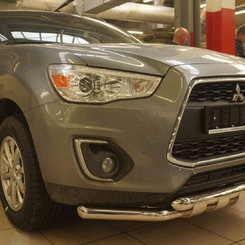 Захист переднього бампера (подвійний Shark) 60/60 Mitsubishi ASX 2013-2016