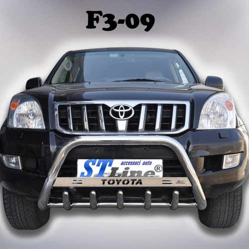 Кенгурятник з надписом і грилем D60 для Toyota Prado 120 (WT004)