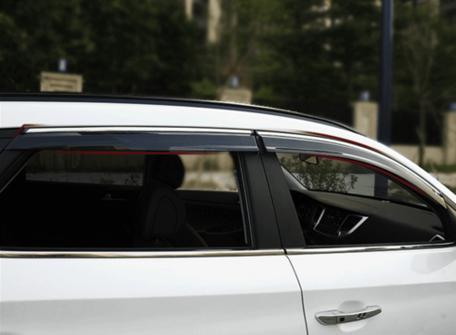 Дефлектори вікон вітровики з хром окантовкою (нерж) для Hyunday Tucson 2015+