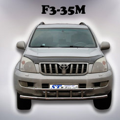 Защита переднего бампера двойная для Toyota Prado 120