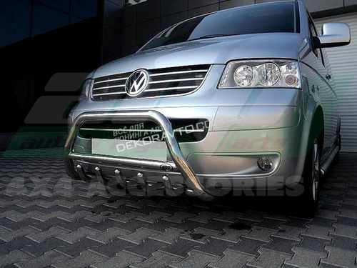 Кенгурятник з перемичкою і грилем D60 для VW T5 2010-2015