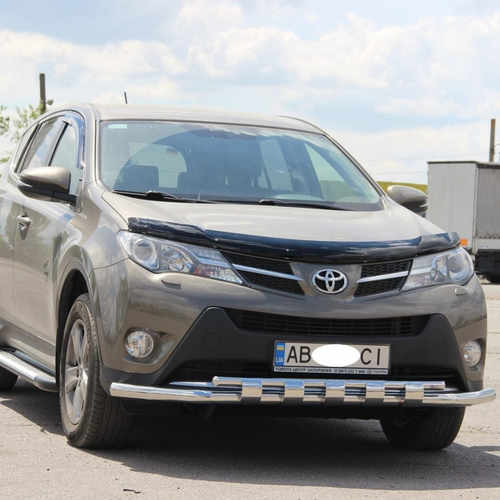 Захист переднього бампера подвійний з грилем для Toyota RAV4 2013-2016