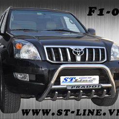Кенгурятник с надписью и грилем для Toyota Prado 120