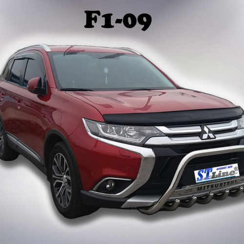Кенгурятник з написом і грилем D51 для Mitsubishi Outlander 2015+ (WT004)