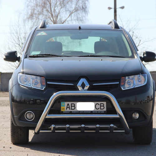 Кенгурятник з перемичкою і грилем D60 для Renault Sandero Stepway 12+