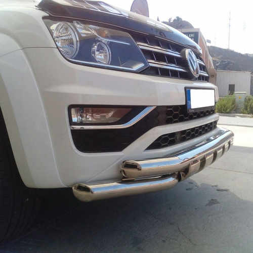 Передій захист подвійний з грилем Shark для Amarok V6 2016+