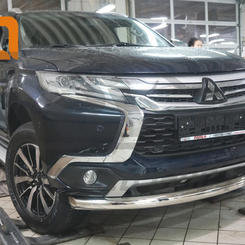 Захист переднього бампера Mitsubishi Pajero Sport (2016-) (одинарний)