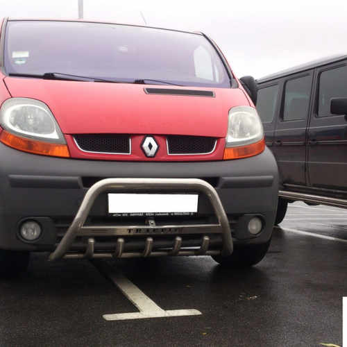 Кенгурятник з написом і грилем D60 для Renault Trafic 2004-2015 (WT004)