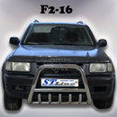 Кенгурятник з перемичкою і грилем для Opel Frontera B 1998-2004