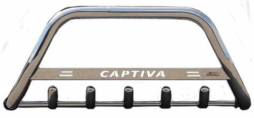 Кенгурятник з написом і грилем D51 для Chevrolet Captiva 2006-2010 (WT004)