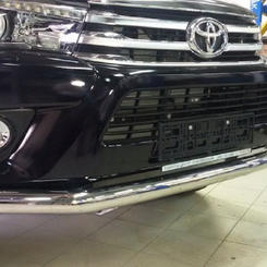 Передній захист (чорний метал) для Toyota Hilux 2016+ діаметр труби 60мм