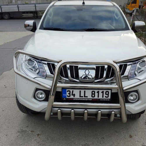 Кенгурятник високий з захистом фар Tamsan для Mitsubishi L200 2016+ Fiat FullBack