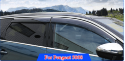 Дефлектори вікон вітровики з хром окантовкою (нерж.) для Peugeot 5008 2017+ (світло-димчасті)