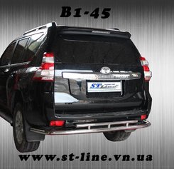 Защита заднего бампера двойная для Toyota Land Cruiser 150 (2009-2013/2013+)
