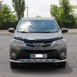 Захист переднього бампера подвійний з грилем для Toyota RAV4 2013-2016