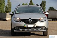 Передій захист подвійний для Renault Sandero Stepway 13+