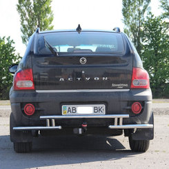 Захист заднього бампера подвійна для Ssang Yong Action